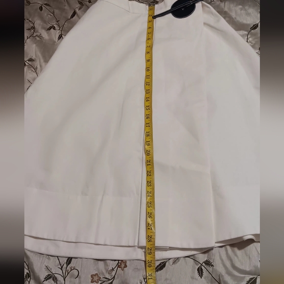 CELINE Wrap Midi Skirt Strap Leathet Cream Sz38 A Line High-Waisted Women - Picture 10 of 13